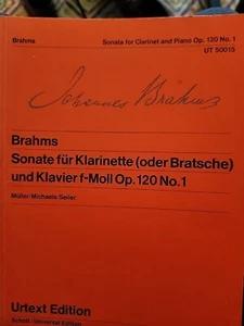 BRAHMS SONATA Op120 No 1 F min. Piano and  CLARINET or viola,  Wiener Urtext - Picture 1 of 2