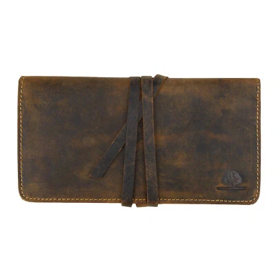 GREEN BURRY Greenburry Vintage 1647-25 Leder Stifteetui Federmappe Schlamperrolle Stiftebox