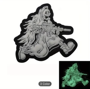 Louminus Ghost Skeleton Pvc Patch - Picture 1 of 4