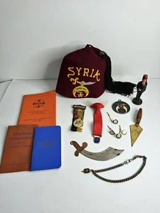 Lot Vintage Antik Bruderorden Freimaurer Schreiner Freimaurer Pin Band Fez Krawatte - Bild 1 von 10