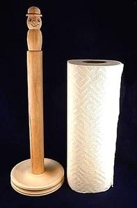 Rollenhalter , Küchenrollenhalter Haushaltspapier Rolle Holz gedrechselt ,Unikat - Bild 1 von 4