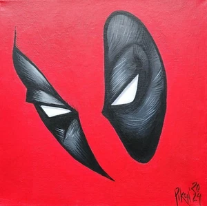 BART PIKON "DEADPOOL'S EYES" MALEREI ACRYL GEMÄLDE POPART COMICART MARVEL X-MEN - Bild 1 von 9
