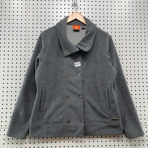 Merrell Knit Jacket Gry Double Breasted Collared Coat Women’s Large 22.5X26.5 - Picture 1 of 24
