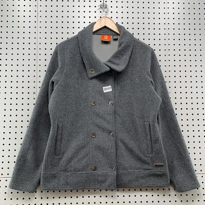 Merrell Knit Jacket Gry Double Breasted Collared Coat Women’s Large 22.5X26.5 - Image 1 of 4