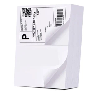 50 - 1000 Half Sheet 8.5 x 5.5 Shipping Labels 2 Per Sheet Self Adhesive Paper - Picture 1 of 6