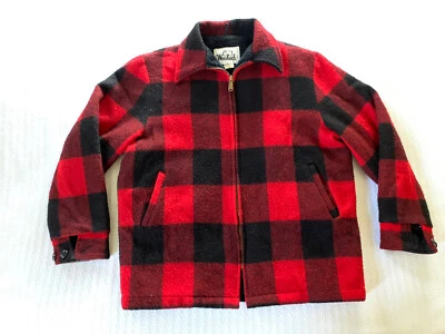 Винтажный 1970-х классический шерсти Buffalo клетку шерсти Mackinaw пальто деревенский Western - Изображение 1 из 4