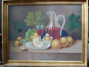 Richard THOMA HASLACH Kinzigtal 1940 Wein Karaffe Walnuss Trauben Rotwein  - Bild 1 von 5