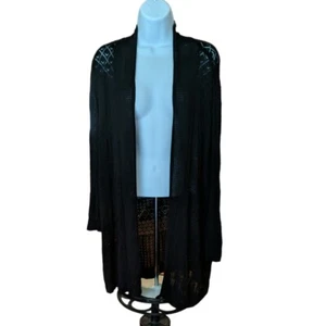 New Women Lacy Cardigan Size 2X Black Flowy Goth Grunge Whimsigoth Dark Fairy - Picture 1 of 12