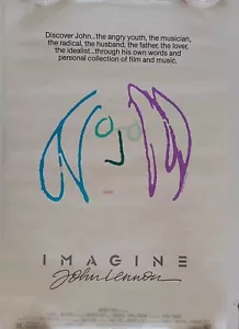 Póster original vintage Imagine One Sheet 1988 John Lennon The Beatle's - Imagen 1 de 6