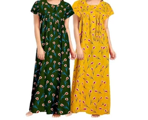 Multicolor Cotton Nighty/Maxi Combo for Women (Pack of 2 Pcs) - Picture 1 of 27