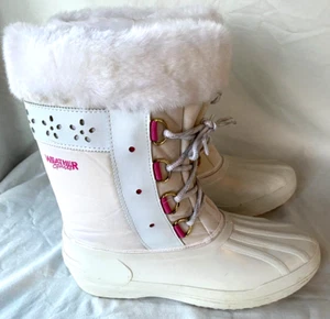 WEATHER SPIRITS..WHITE & PINK..FUR TOPS..SNOWBOOTS / RAINBOOTS..INSERTS.WOMEN 10 - Picture 1 of 6