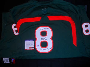 RANDY DUKE JOHNSON MIAMI HURRICANES SIGNED GREEN NIKE JERSEY W/TAG PSA/DNA COA - Picture 1 of 2