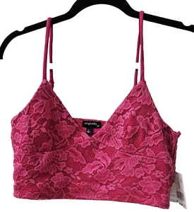 Originality-Dillards, Fuschia lace crop top with adjust. straps Medium NWT (33) - Picture 1 of 4