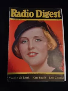 RADIO DIGEST MAGAZINE NOVEMBER 1931 HARRIET LEE VAUGHN DE LEATH LEW CONRAD - Picture 1 of 3