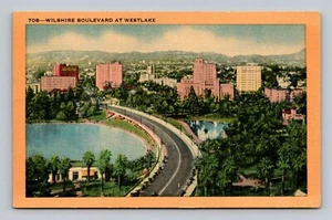 Wishire Boulevard At Westlake California Postcard - Picture 1 of 2