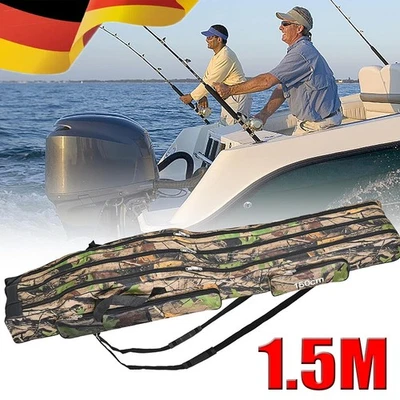 MARKENLOS 150cm Rutentasche Angeltasche 3Fach Angelkoffer Rod Bag Angelrutentasche Faltbar