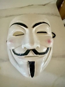 V for Vendetta Guy Fawkes Mask Anonymous Hacker Halloween Party Cosplay Costume - Picture 1 of 5