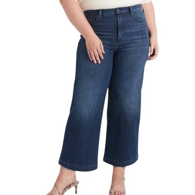 Pantalones de mezclilla Banana Republic tiro alto pierna ancha lavado oscuro para mujer talla 30 Foto 1 de 4