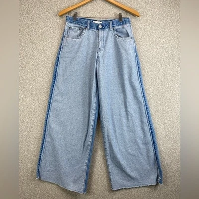 Levi’s 94’ wide leg jeans size 16 regular two tone denim raw edge 28x28 grunge - Image 1 of 4
