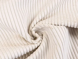 POLSTERSTOFF Cord Samt Taschen Bekleidung grob gerippt VANILLE CREME EUR 17,98/m - Bild 1 von 3
