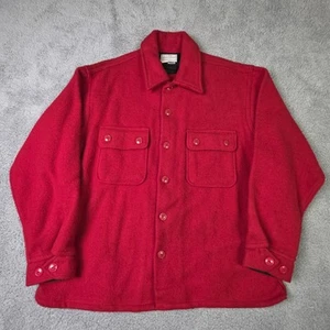 Vintage Wool Hunting Jacket Mens Extra Large Red 1950s Sears Active Sportswear - Picture 1 of 12