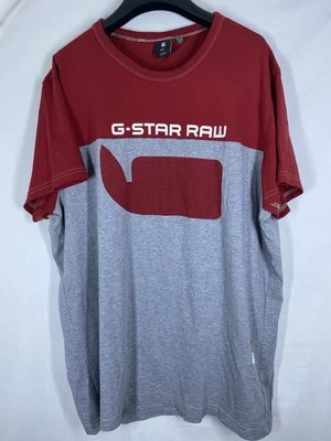 Camisa G-Star Raw Para Hombres 2XL Gris Rojo Cuello Redondo Calle Manga Corta Jersey EE. UU. Foto 1 de 4