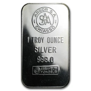 1 oz Silver Bar - Argor S. A. Chiasso - Picture 1 of 2