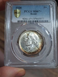 1936 50c Boone pcgs ms67+ - Picture 1 of 2