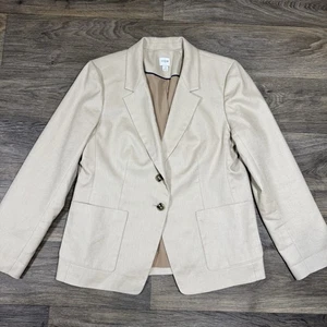 Blazer J.Crew para mujer mezcla de lino refinado arenisca talla 14 BY749 - Imagen 1 de 16