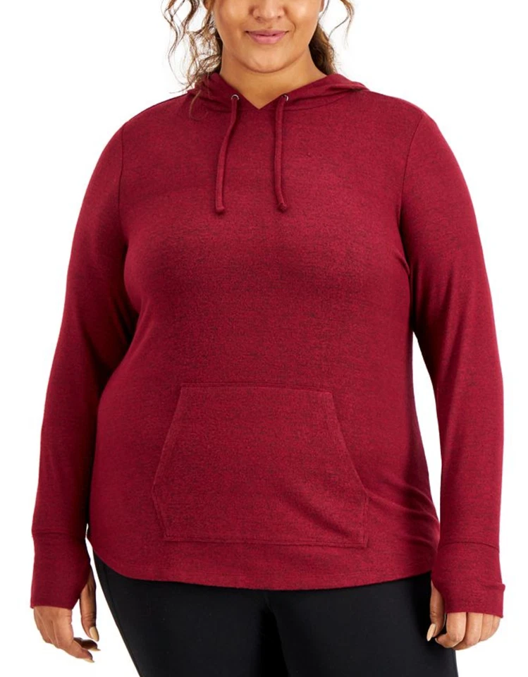 Suéter con capucha tejido para mujer IDEOLOGY talla grande 1X vino dulce Foto 1 de 1