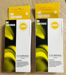 Paquete de 2 cartuchos de tinta amarilla compatibles Canon 551 XL (G7) - Imagen 1 de 1