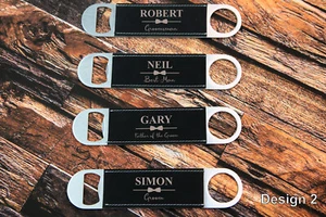 Personalised Bar Blade Opener - Engraved Weddings Favours Best Man Groomsman - Picture 1 of 16