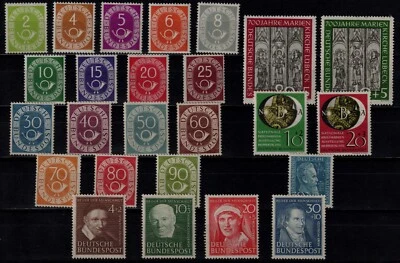 BRD Bund: Kompletter Jahrgang 1951 Mi. - Nr. 123 - 147 postfrisch teils geprüft - Bild 1 von 4