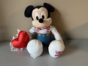 Disney Store 2021 Mickey Valentine's Day Medium Plush Heart Suspenders Gift - Picture 1 of 10