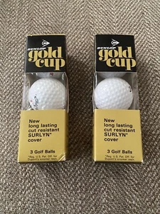 2 Vintage 3 Packs Of Dunlop Gold Cup #4 Golf Balls! New Old Stock Great Find - Picture 1 of 6