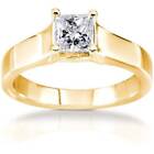 1/2Ct Princess Cut Diamond Solitaire Engagement Ring Yellow Gold Lab Grown