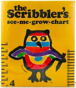 Vintage 1983 The Scribbler's See Me Grow Chart Buntstift schreiben Wachstum neu aus altem Lagerbestand versiegelt - Bild 1 von 2