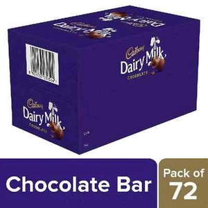 Cadbury Dairy Milk Chocolate Bar, 6.6gm Each (Pack of 72) (72*6.6gm) - Picture 1 of 3