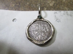 1622 ATOCHA SHIPWRECK Silver Coin IN PENDANT BEZEL AND COA - Picture 1 of 5