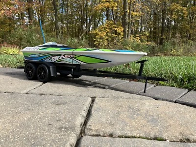 3D Printed 1/10 Scale Black RC Boat Trailer (fits Traxxas Blast) - Image 1 of 4
