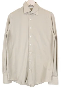 SUITSUPPLY Men'S Formal Shirt ~S Slim Light Brown Pure Cotton Button-Up - Picture 1 of 12