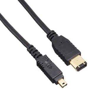 ELECOM IEEE1394 FireWire400 i.LINK ? DV cable 6pin-4pin 1.0m black IE-461BK F/S - Bild 1 von 3