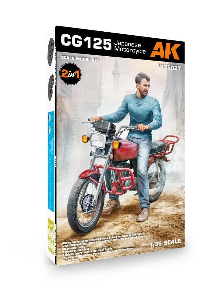 Cg125 Japanese Motorcycle 1:35 Plastic Model Kit AK INTERACTIVE - Immagine 1 di 1