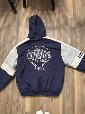 Jaqueta pesada masculina vintage anos 90 Dallas Cowboys noz-moscada NFL tamanho G - Imagem 1 de 4