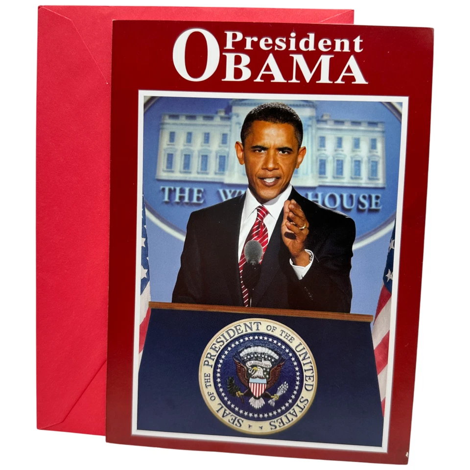 Tarjeta de feliz cumpleaños humor presidente Barack Obama papel reciclado saludos Foto 1 de 3