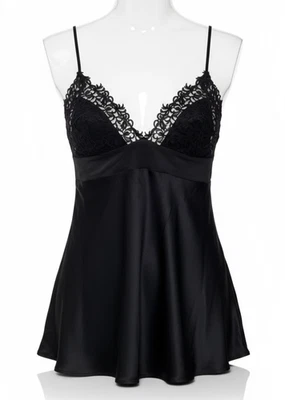 Top camisola de encaje de seda negra La Perla para mujer talla S lencería italiana de lujo Foto 1 de 4