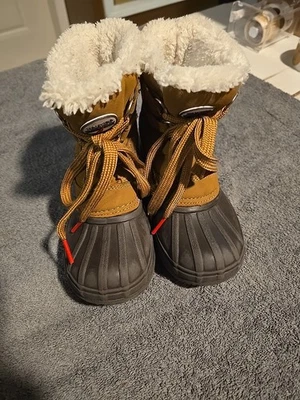 Botas Nautica Niños Marrón Tostado Pato Nieve Impermeable Cuero Talla 12Y Foto 1 de 4