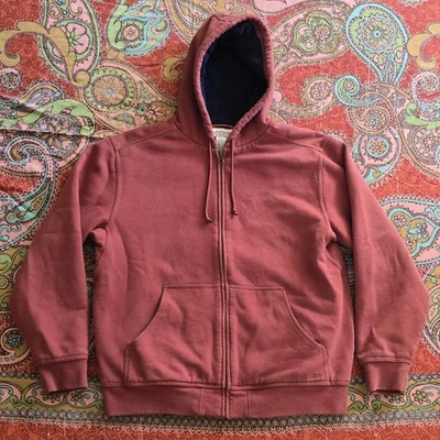 Sudadera con Capucha LL Bean M Rust Katahdin Iron Works Sherpa Forrada Cremallera Completa Raro Salmón Foto 1 de 4