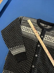 Maglione cardigan lana Dale Of Norway taglia M nero/bianco nordico Fair Isle Lodge - Foto 1 di 10