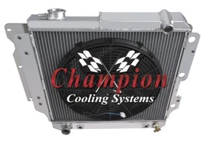 4 Row Kool Champion Radiator W/ 16" Fan for 1987 - 2006 Jeep Wrangler YJ #MC2101 - Picture 1 of 9